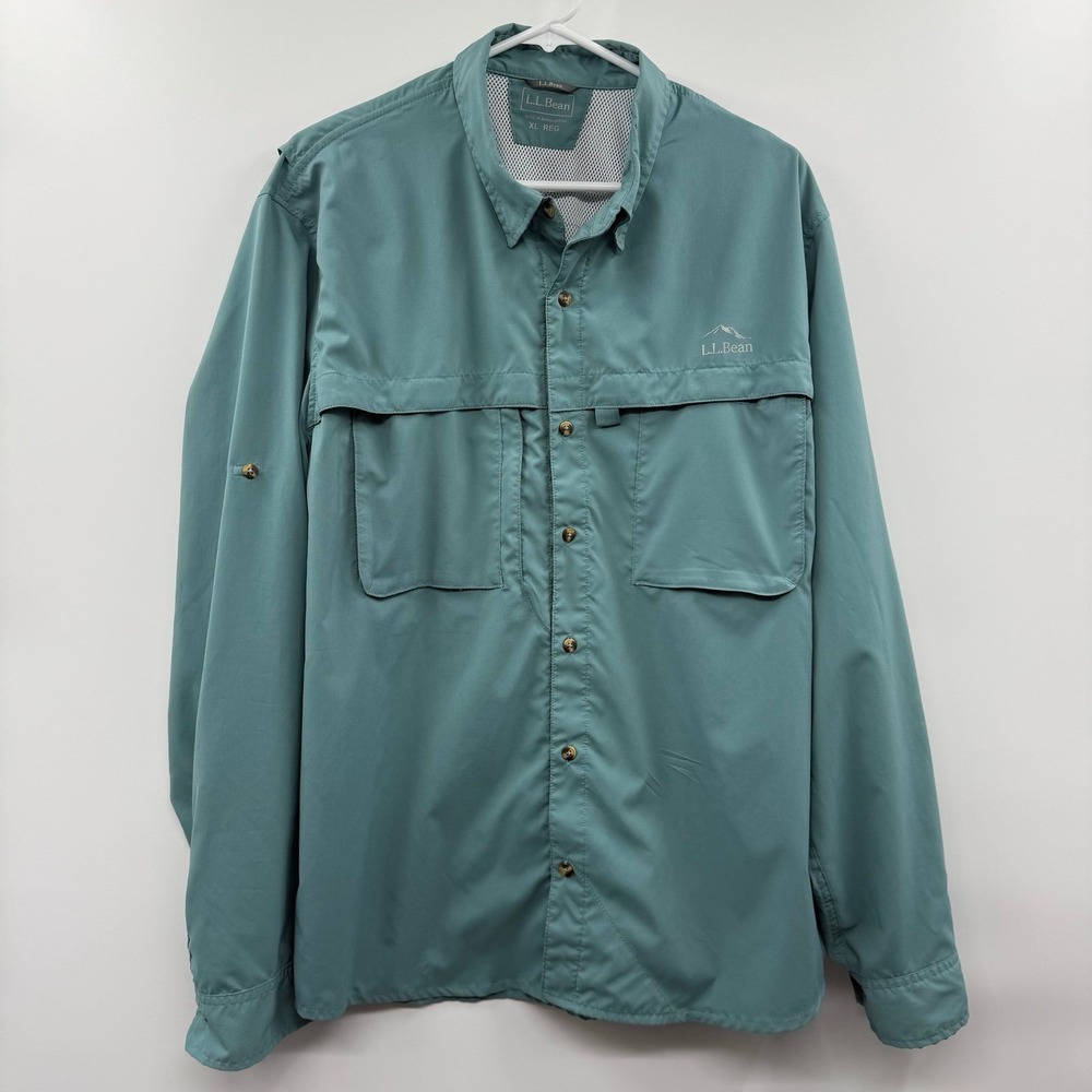 Men's LL BEAN Men's Tropicwear Shirt, Long-Sleeve fishing vented size xl